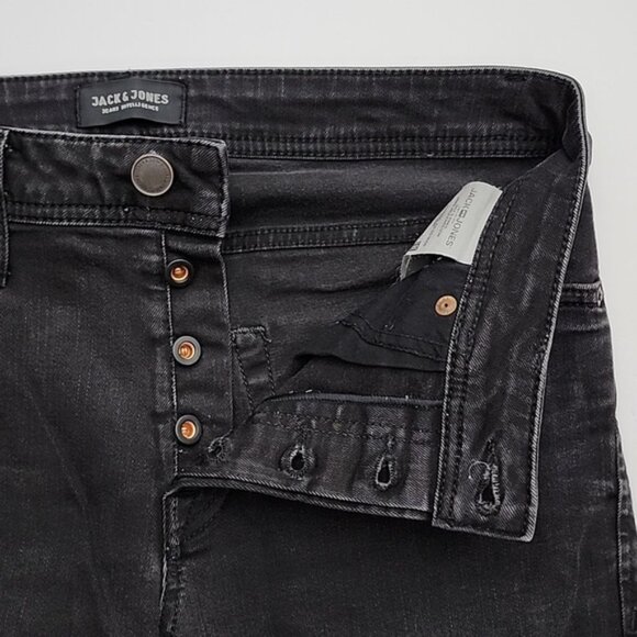 Jack  Jones Jeans Intelligence Slim Fit Tim Black Denim Size 31 x 32 - Picture 5 of 16